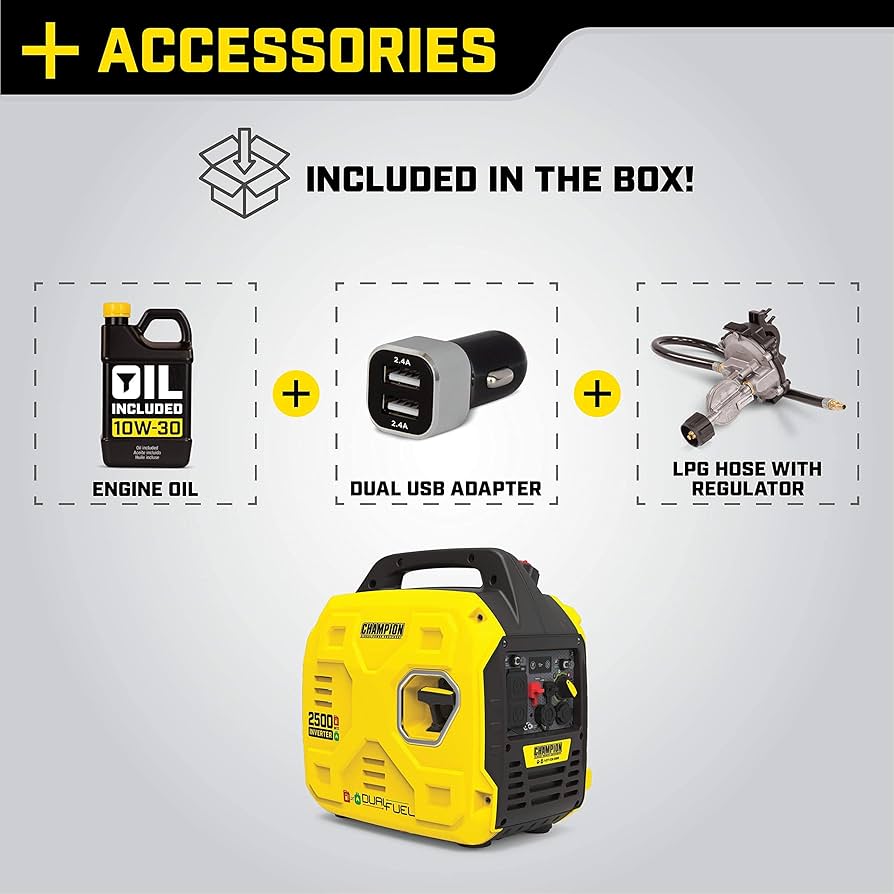 キンタ。Champion　2点 Champion 201049 - 3650 Watt Open-Frame Inverter Generator w